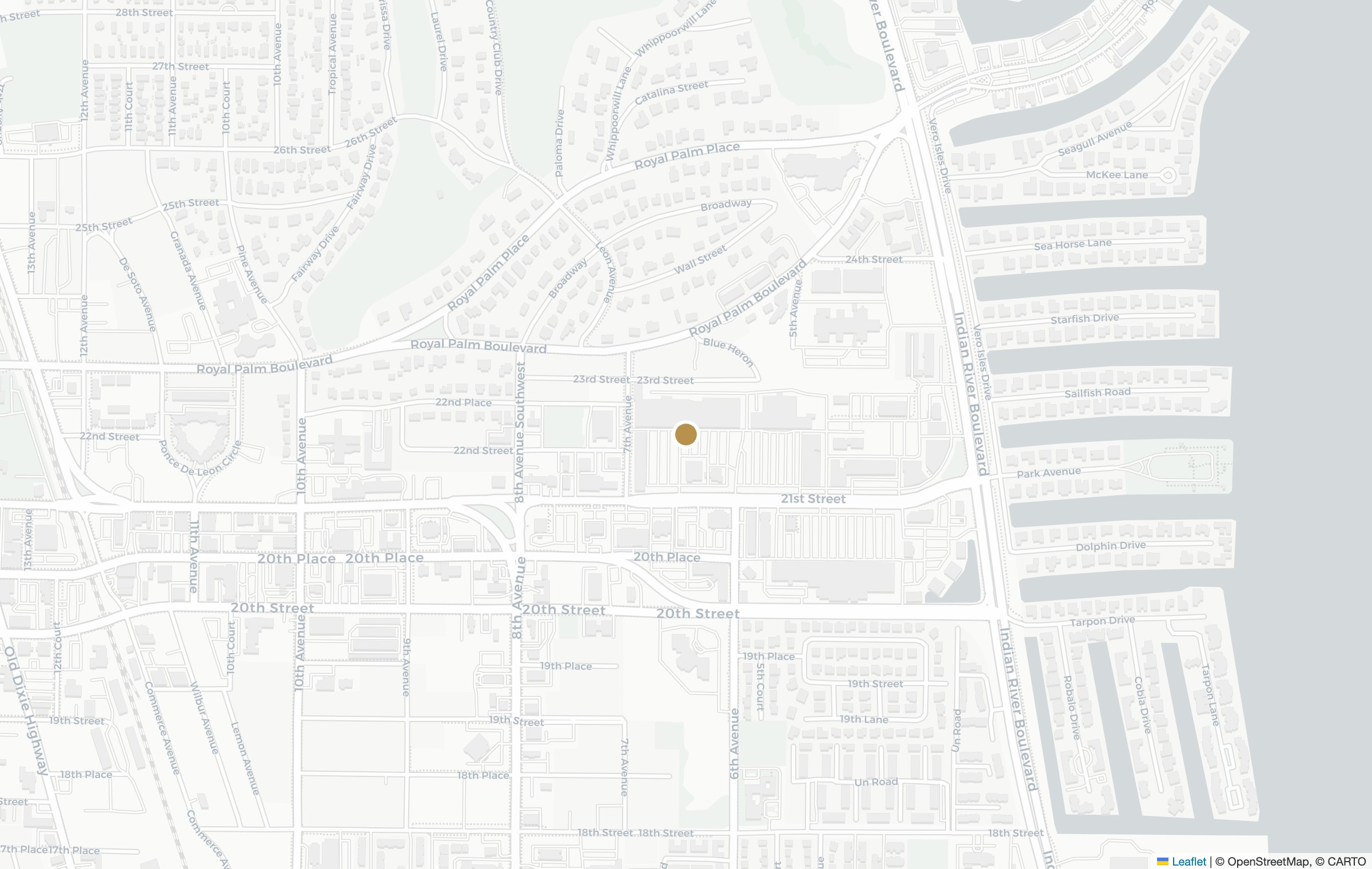 Map showing TruYou Hair Co. in Vero Beach